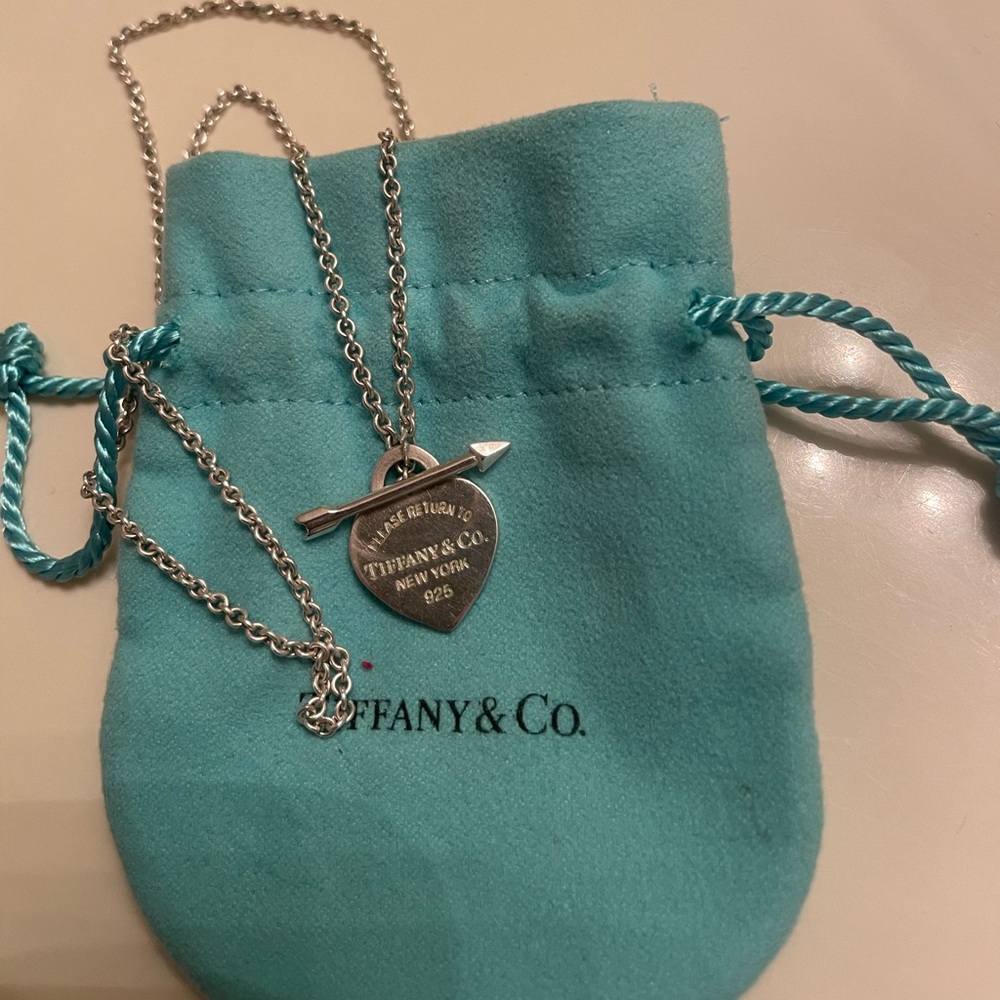 Tiffany and co arrow and heart necklace